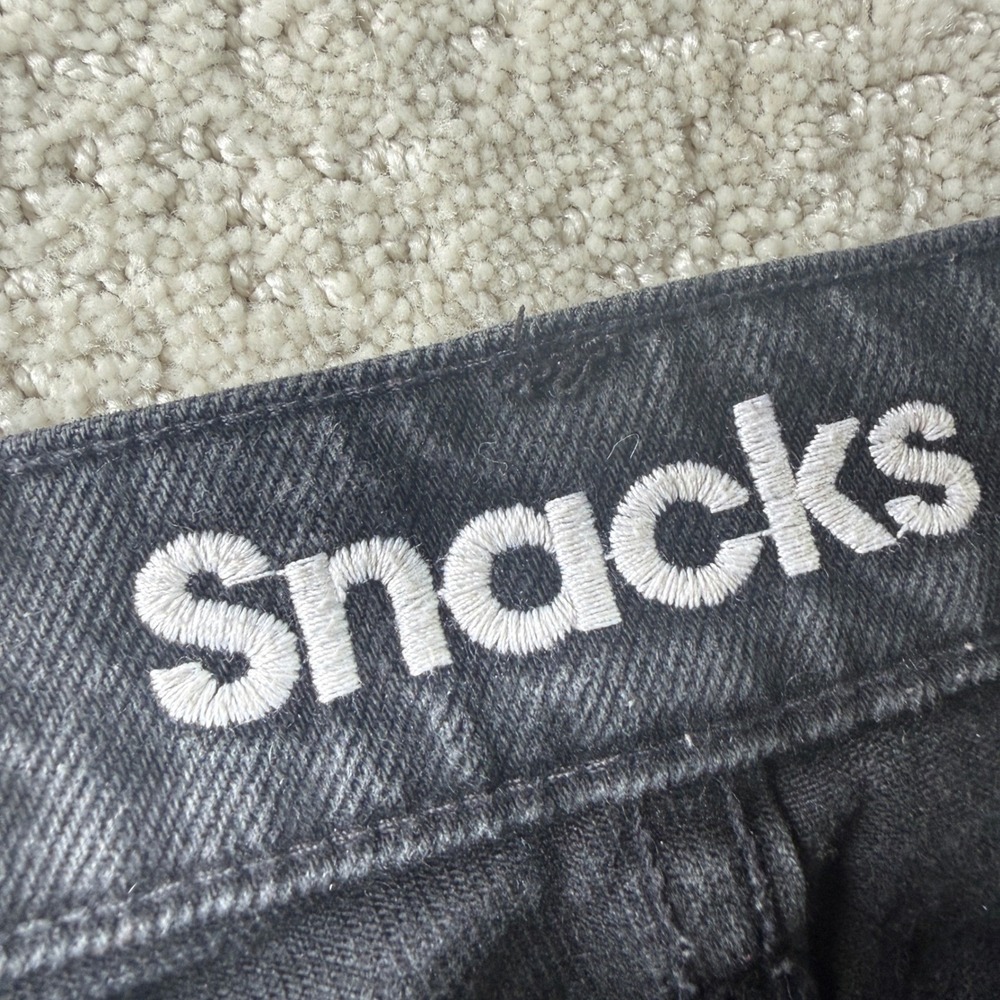 Mother Snacks Jeans Womens 28 Black HW Double Stack Hover Straight Leg - Picture 5 of 16